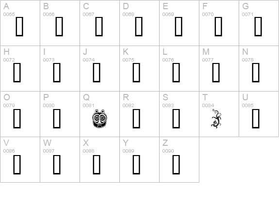 Spirits uppercase A-Z preview