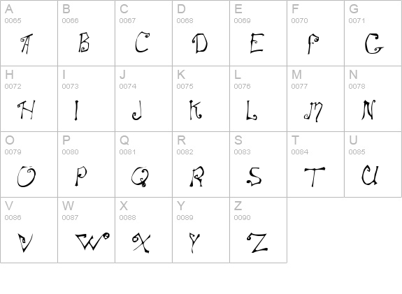 SpitCurl uppercase A-Z preview
