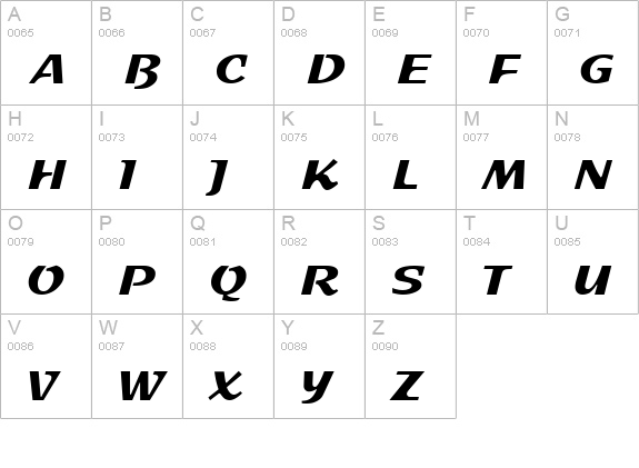 Splash Regular uppercase A-Z preview