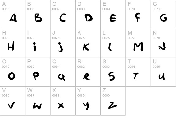 Splatink
 uppercase A-Z preview