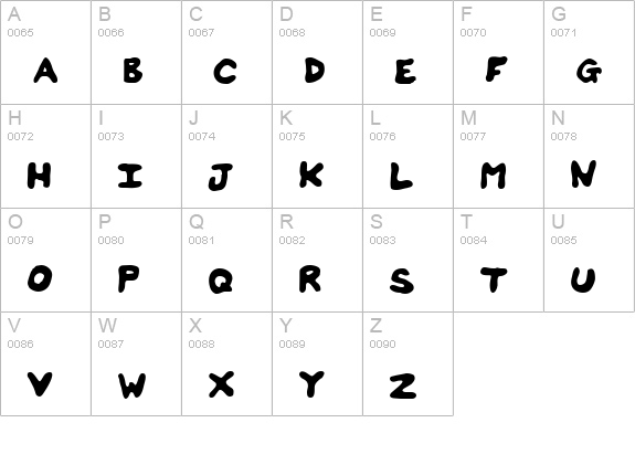 Splats Unsplatted uppercase A-Z preview