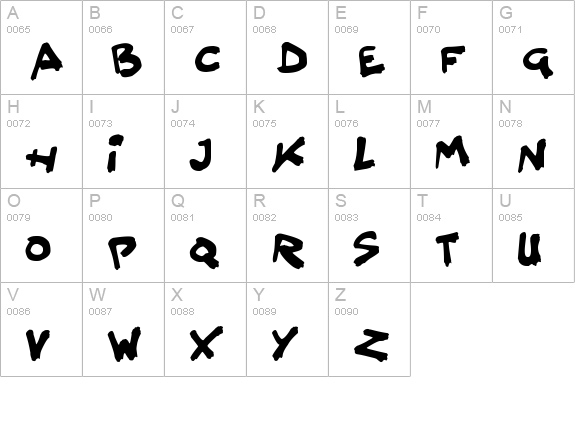 Splatter Kings uppercase A-Z preview