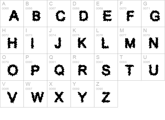 Splatz BRK uppercase A-Z preview