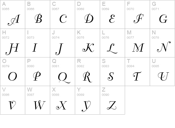 Splendid uppercase A-Z preview