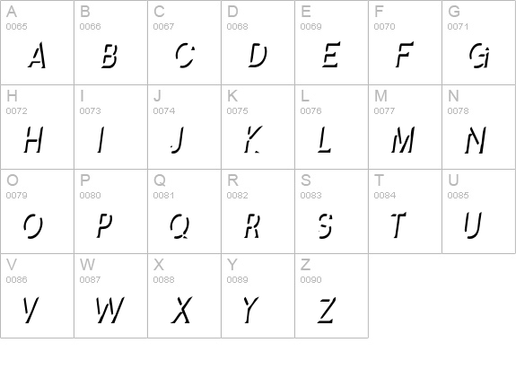 Splendid Stencil Regular uppercase A-Z preview