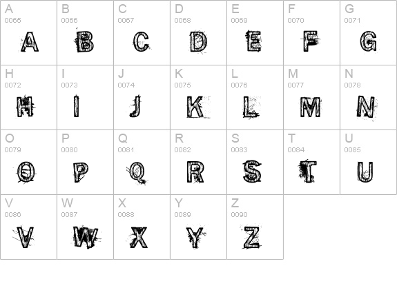 Splinter2 uppercase A-Z preview
