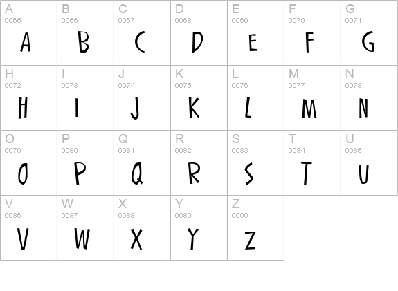 SplintHmk uppercase A-Z preview