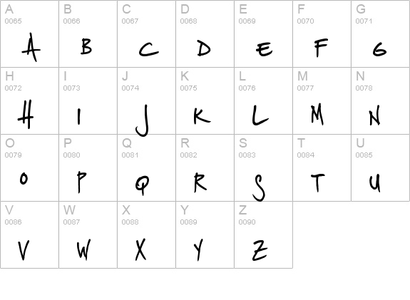 Splurge uppercase A-Z preview