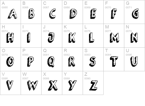 Splushy uppercase A-Z preview