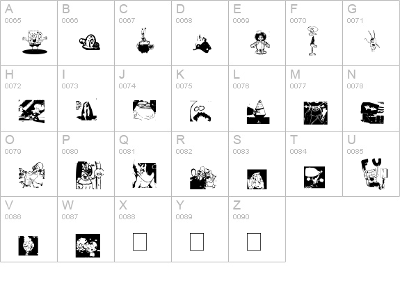 Spongebob Dingpants uppercase A-Z preview
