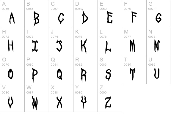SpookShow Undead uppercase A-Z preview