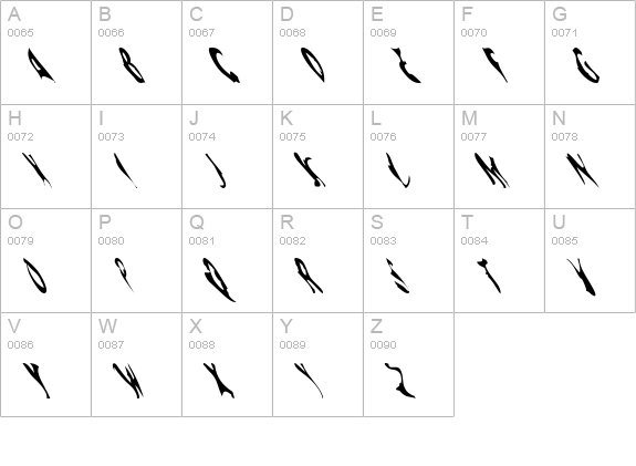 SpookWind uppercase A-Z preview