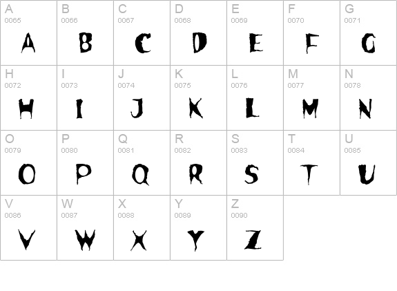Spooky Std uppercase A-Z preview