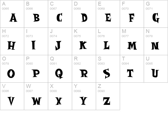 SpookyMagic uppercase A-Z preview