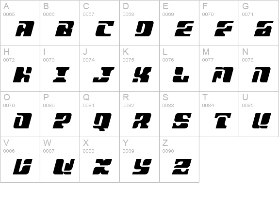 Sportswear-EFaster uppercase A-Z preview