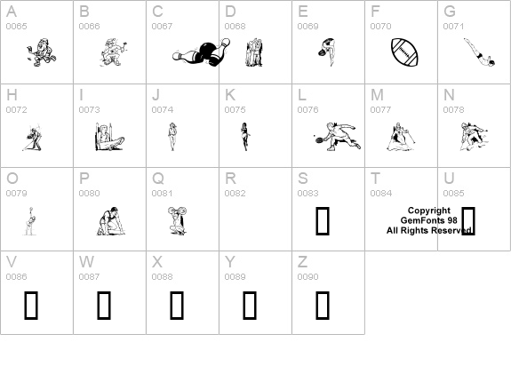 Sportzs uppercase A-Z preview