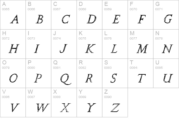SPQR Italic uppercase A-Z preview