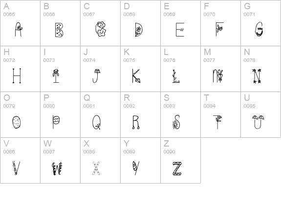 Spring Time uppercase A-Z preview