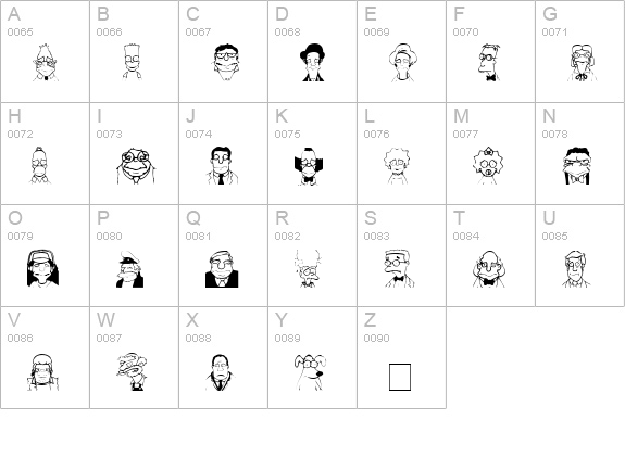Springfield MugShots uppercase A-Z preview