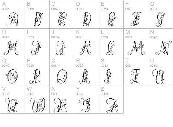 Springtime_Capitals uppercase A-Z preview