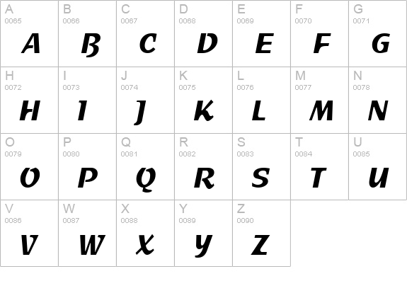 SprintCondensed Regular uppercase A-Z preview
