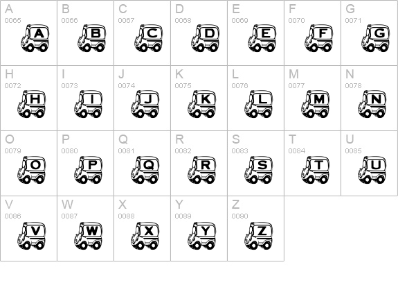 SPs School Bus uppercase A-Z preview
