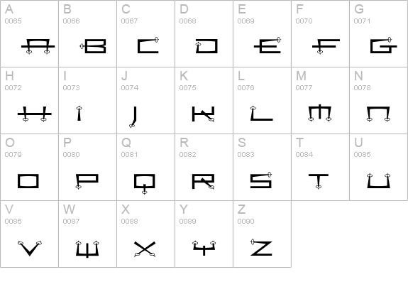 Sputnik-Regular uppercase A-Z preview