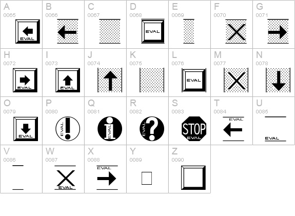 spWindows Normal uppercase A-Z preview