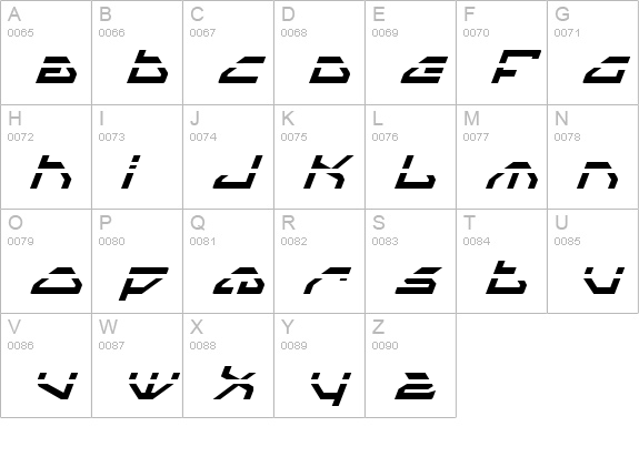 Spylord Laser Italic uppercase A-Z preview