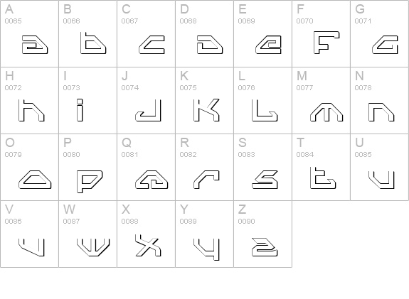 Spylord Outline uppercase A-Z preview