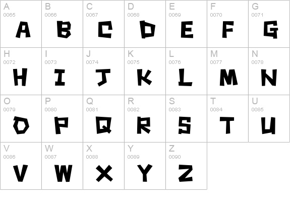 Square rough uppercase A-Z preview