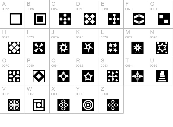 Square Things uppercase A-Z preview