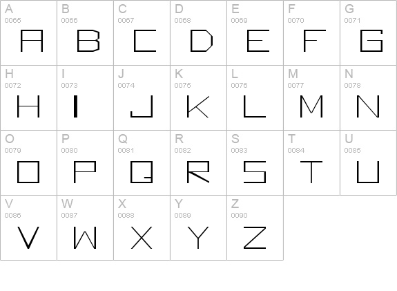 Square Unique Thin uppercase A-Z preview