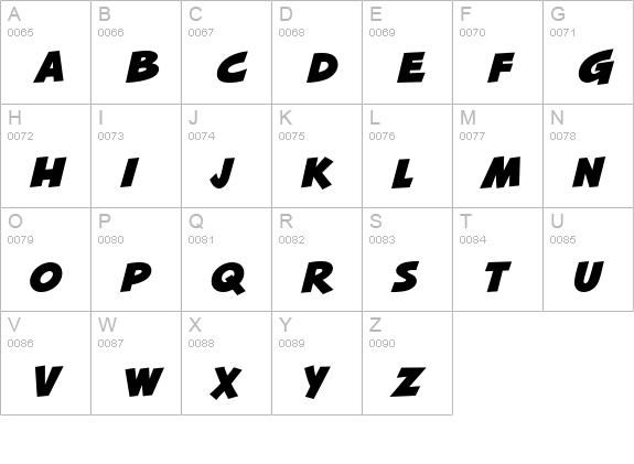 Squash MN uppercase A-Z preview