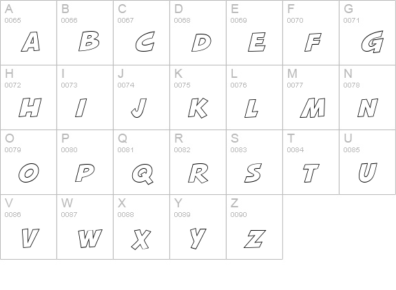 Squash MN Outline  uppercase A-Z preview