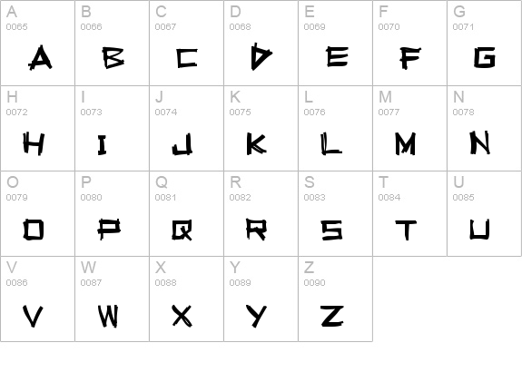 Squeeg uppercase A-Z preview