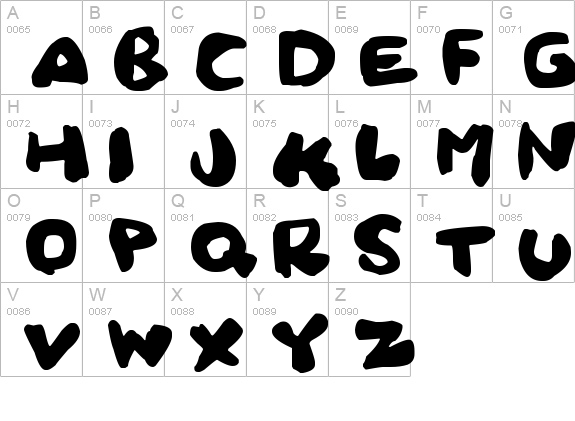 Squidgy
 uppercase A-Z preview