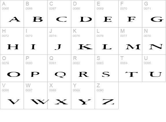 Squish uppercase A-Z preview