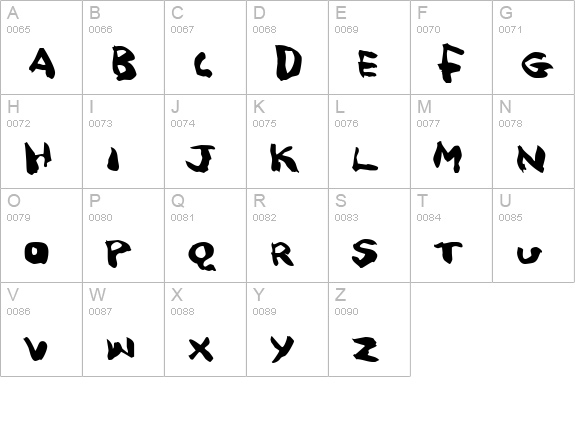 Squitcher uppercase A-Z preview