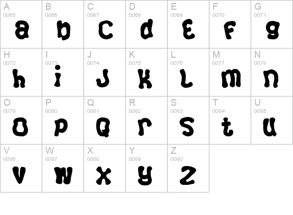 Squizzlie uppercase A-Z preview