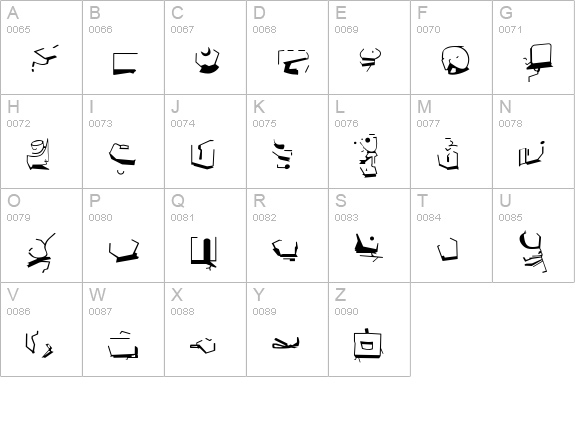 ST Bajoran Ancient uppercase A-Z preview