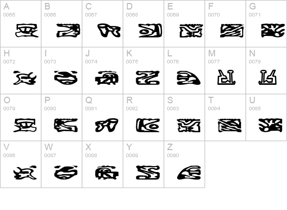 ST Bajoran Ideogram uppercase A-Z preview