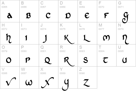 St Charles uppercase A-Z preview