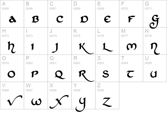 St Charles Dark uppercase A-Z preview