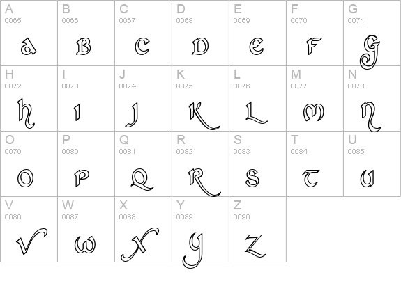 St Charles Hollow uppercase A-Z preview