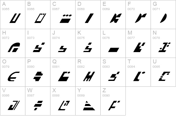 ST Ferengi R uppercase A-Z preview