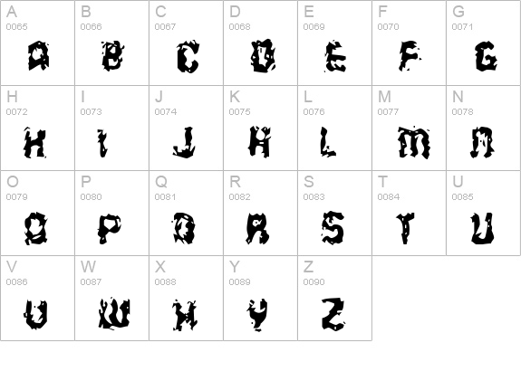 Stab Wound uppercase A-Z preview