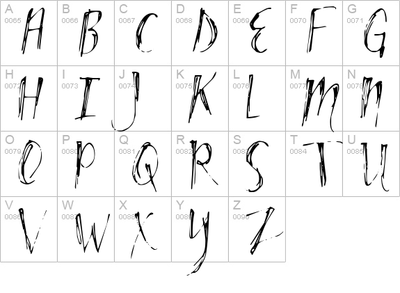 Stabby Penguin Black uppercase A-Z preview
