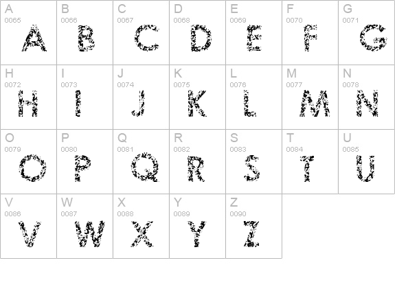Staccatissmo uppercase A-Z preview