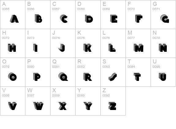 Stackcaps uppercase A-Z preview